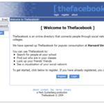 Thefacebook home page February 2004
