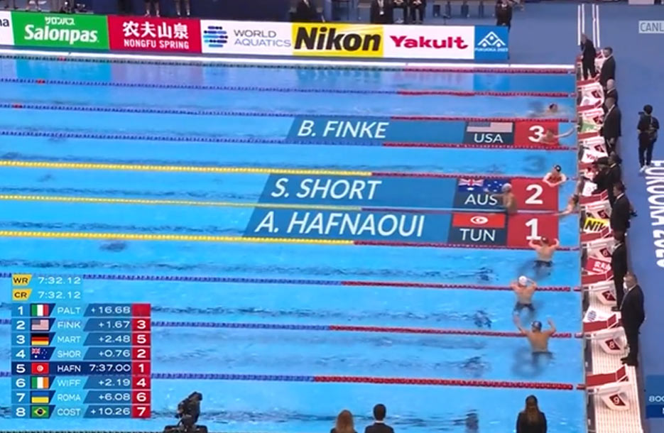 Médaille d'OR pour Ayoub Hafnaoui en 800 m nage libre