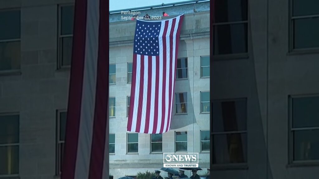 video american flag unfurled at