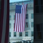 video american flag unfurled at