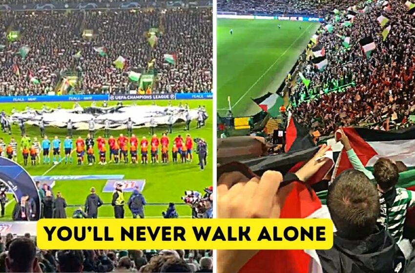  Celtic fans sing You’ll Never Walk Alone