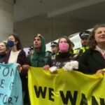 greta thunberg attends protest a