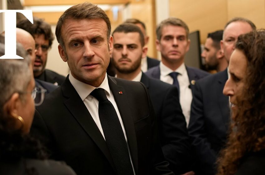  Macron visits Israel and meets families of victims of Hamas attack