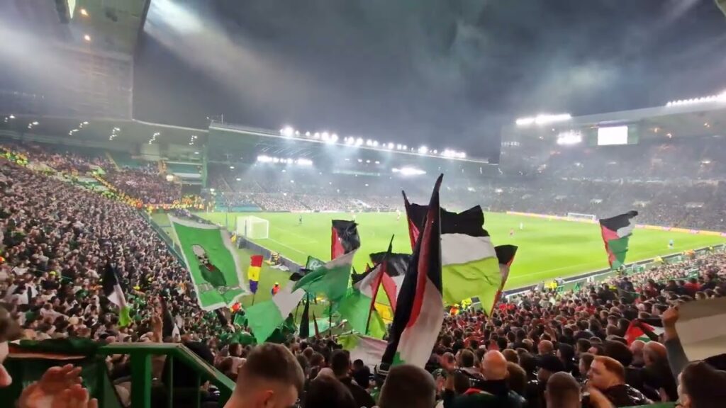 video celtic fans palestine flag 1