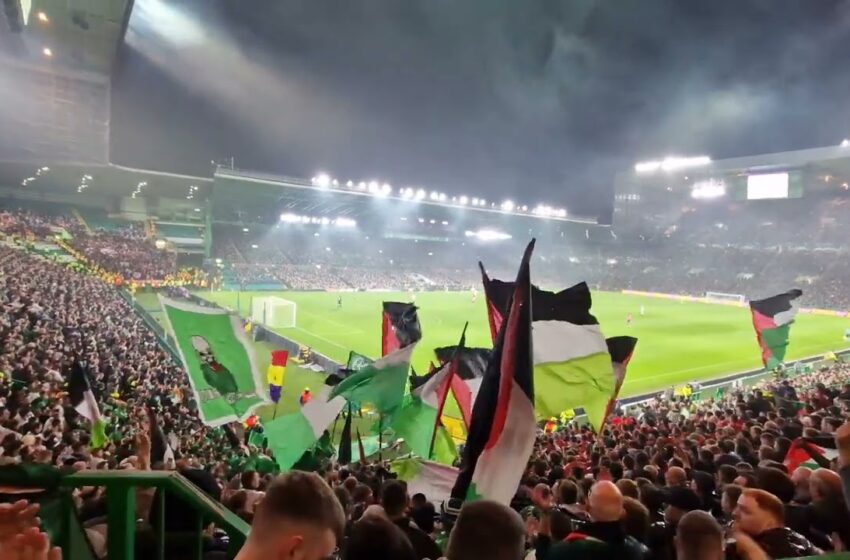  Video : CELTIC FANS PALESTINE FLAGS