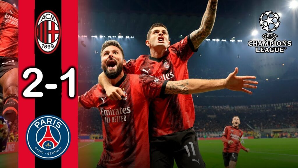 ac milan vs psg 2 1 resume video