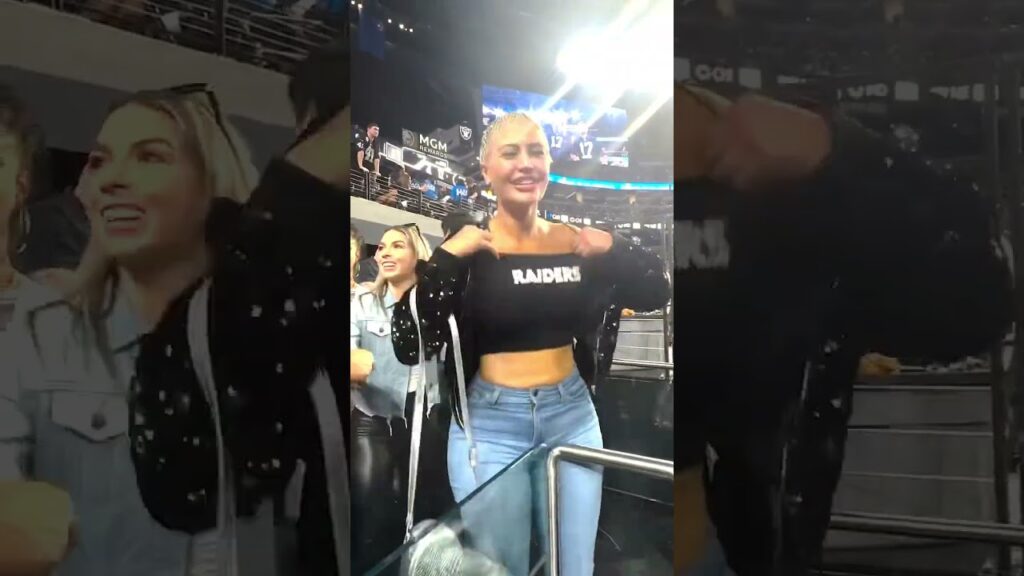 IG Model Danii Banks flashes At Raiders Game Booted