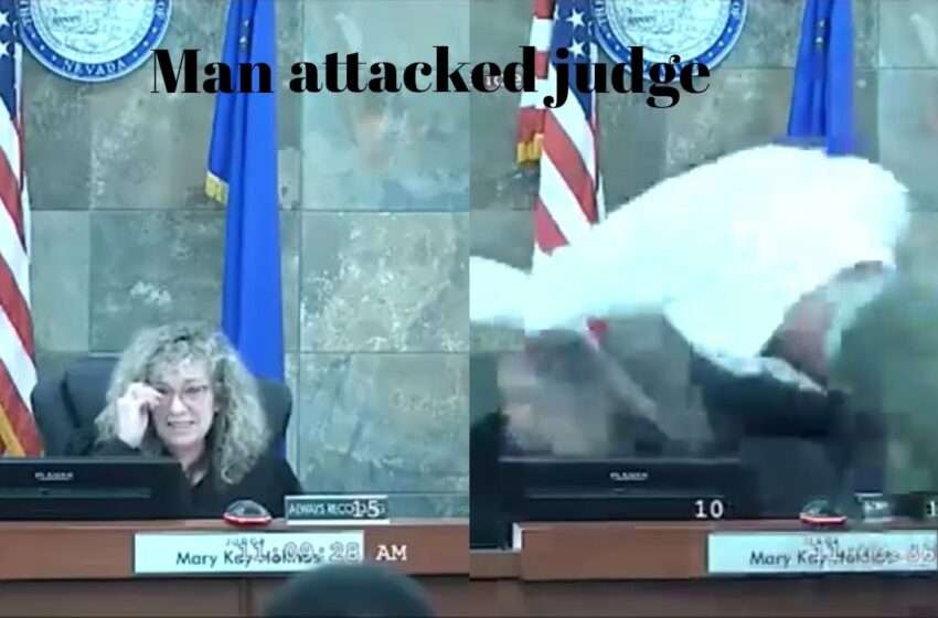  Video : Man jumps over bench, attacks judge in Las Vegas courtroom