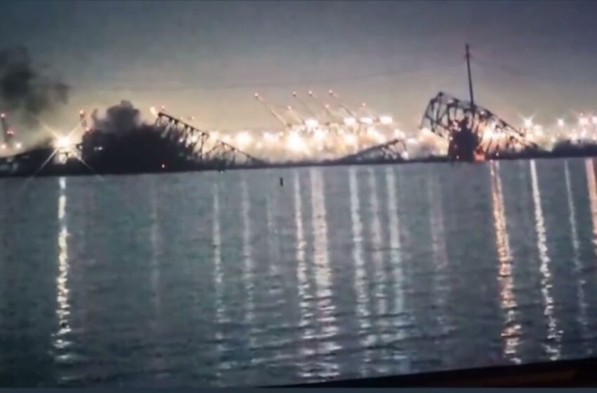  baltimore bridge collapse video