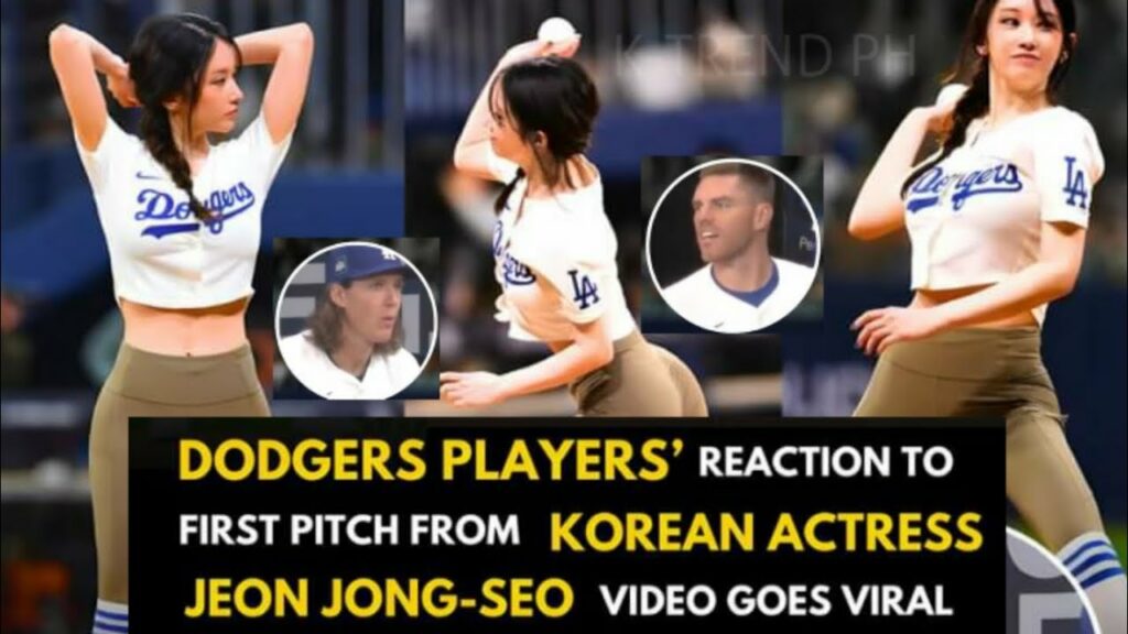 jeon jong seo first pitch la dod jeon jong seo first pitch LA dodgers video