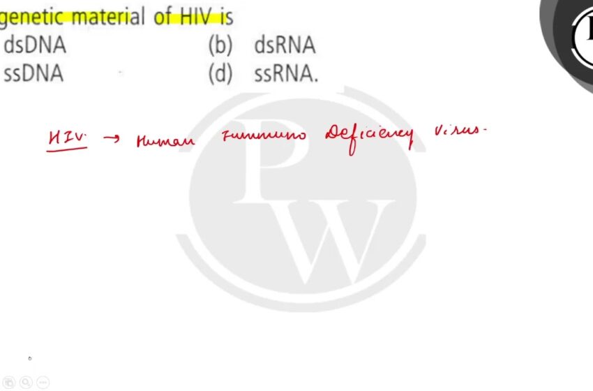  Quiz : the genetic material of hiv consists of two molecules of single-stranded RNA