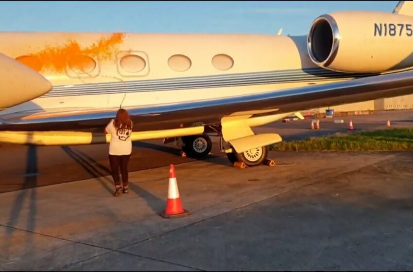  Climate Activists Vandalize Private Jets at UK Airport, Mistakenly Target Taylor Swift’s Plane