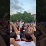 german fan plays saxophone at th