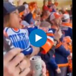 oilers fan flashes crowd ice hoc