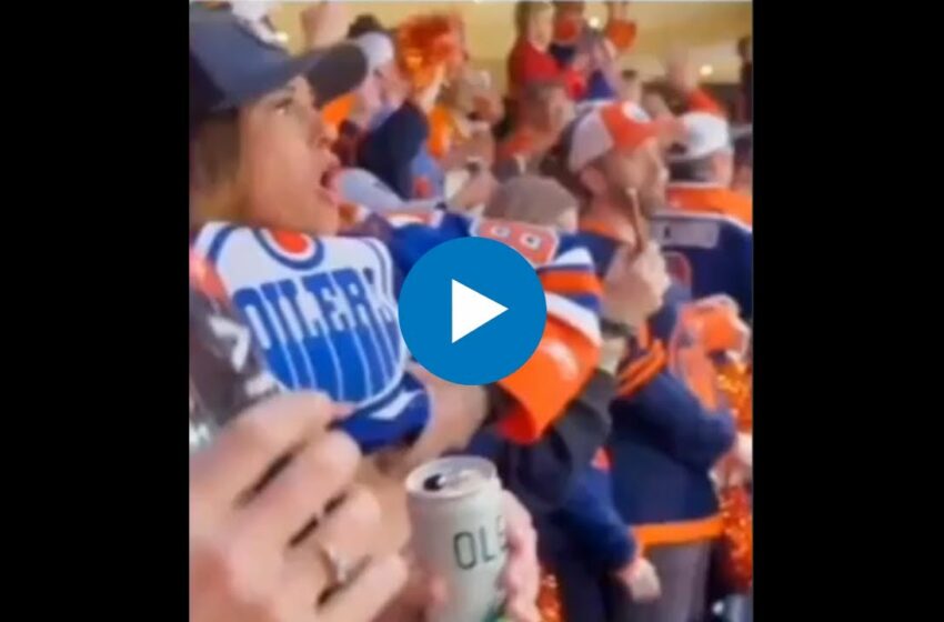  Oilers Fan Flashes Crowd | Ice hockey fan goes viral after flashing crowd