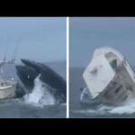 humpback whale capsizes boat