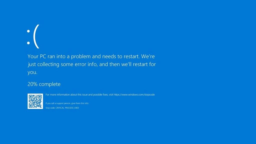 microsoft blue screen error glob