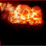 video footage of powerful blast