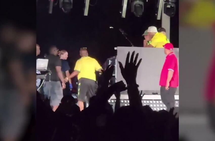  Footage shows the moment Fatman Scoop collapses on stage in front of crowd