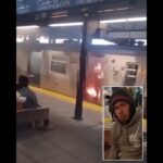 women set on fire on train video