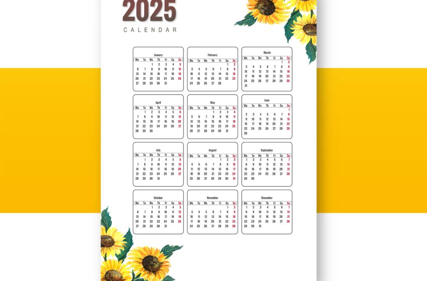  Calendrier 2025 à imprimer