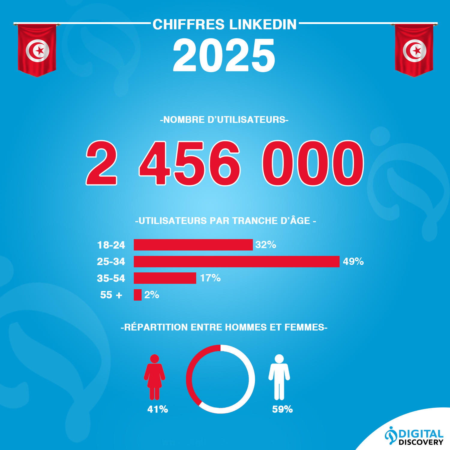 statistique chiffres LinkedIn Tunisie 2025