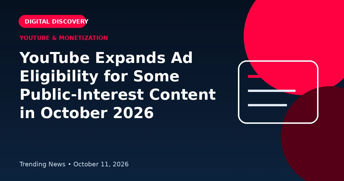 Editorial illustration about YouTube monetization guidelines in October 2026