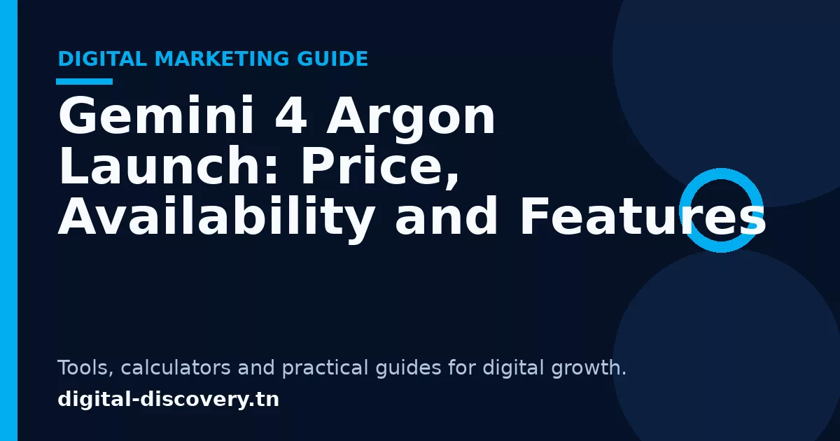 Gemini 4 Argon Launch: Price, Availability and Features