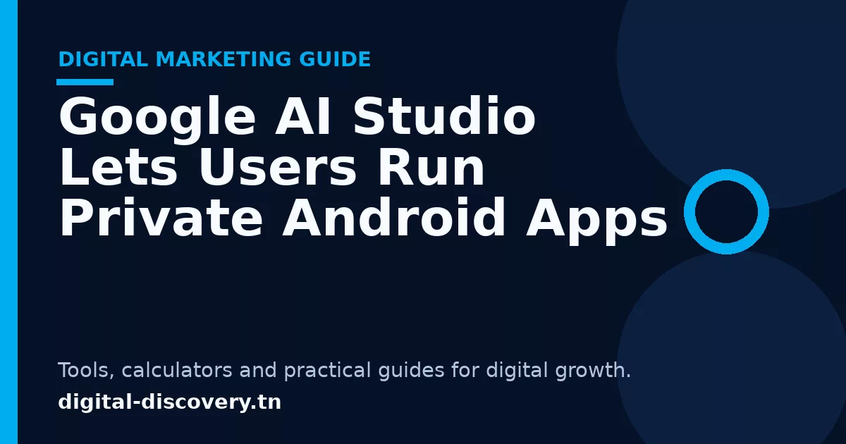 Google AI Studio Lets Users Run Private Android Apps